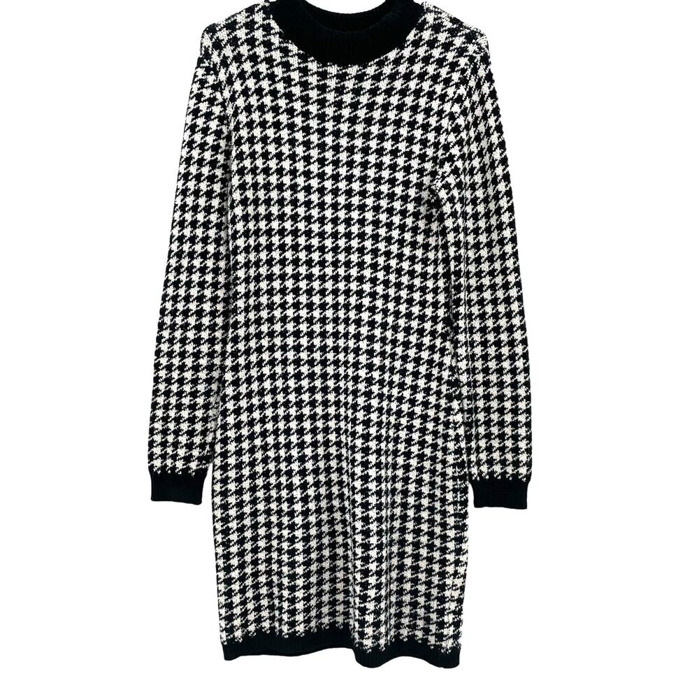 Express Women's Long Sleeve Sweater‎ Dress, Houndstooth, Sz. M